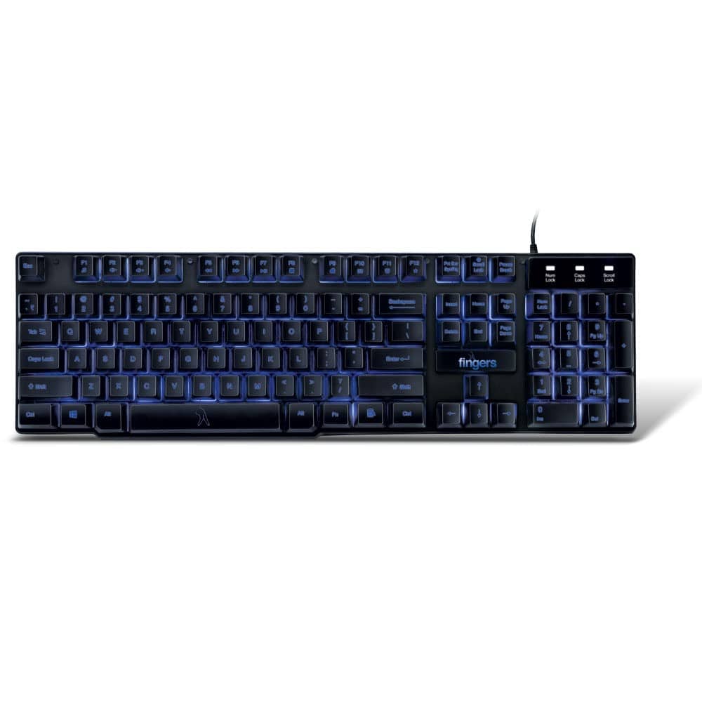 FINGERS Blazing BlueLit Wired Backlit Keyboard