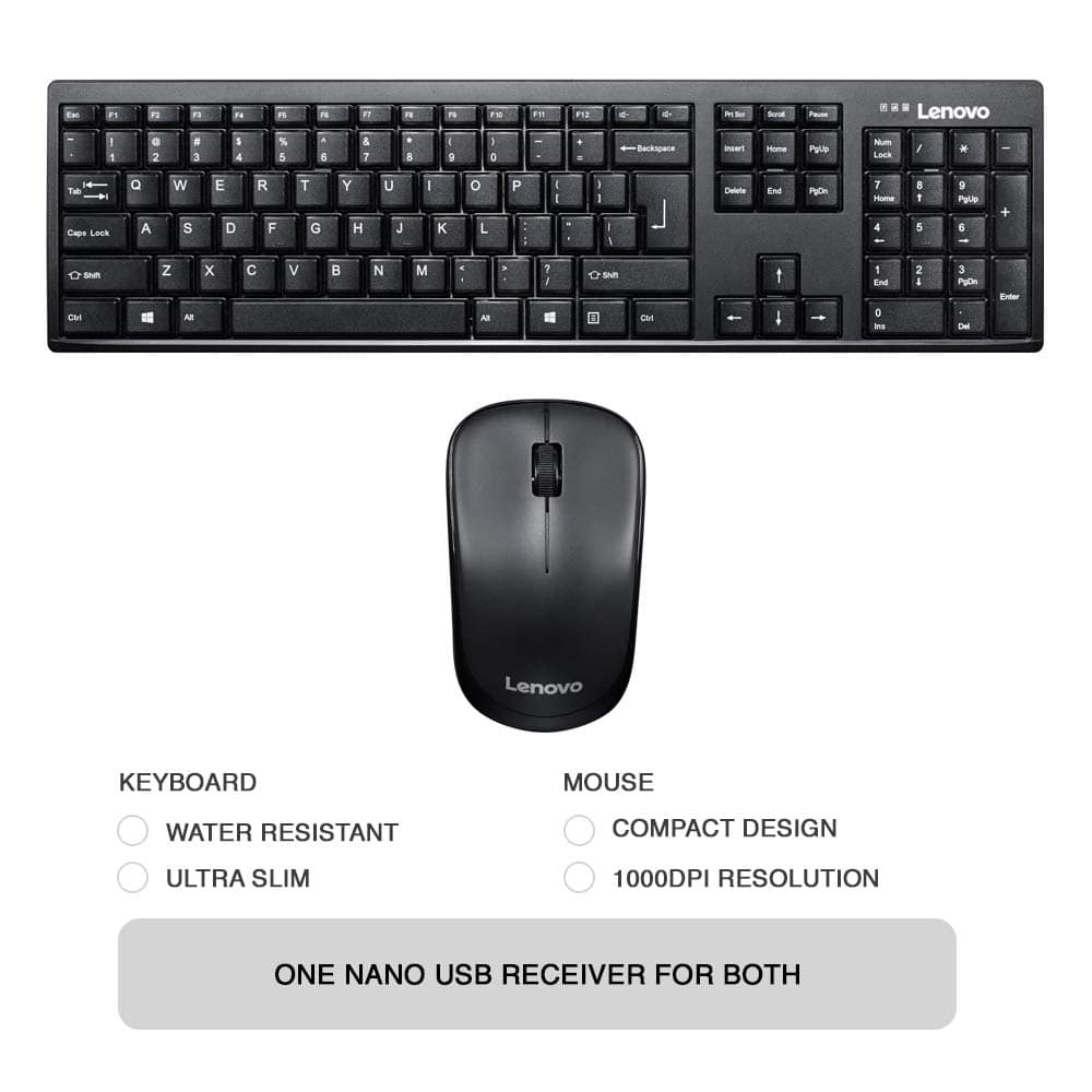 Lenovo 100 Wireless Keyboard & Mouse Combo - Image 3