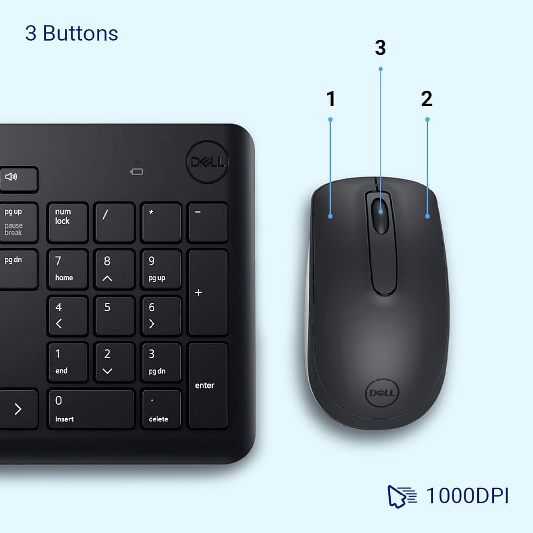 Dell KM3322W Wireless USB Keyboard and Mouse Combo - Image 3