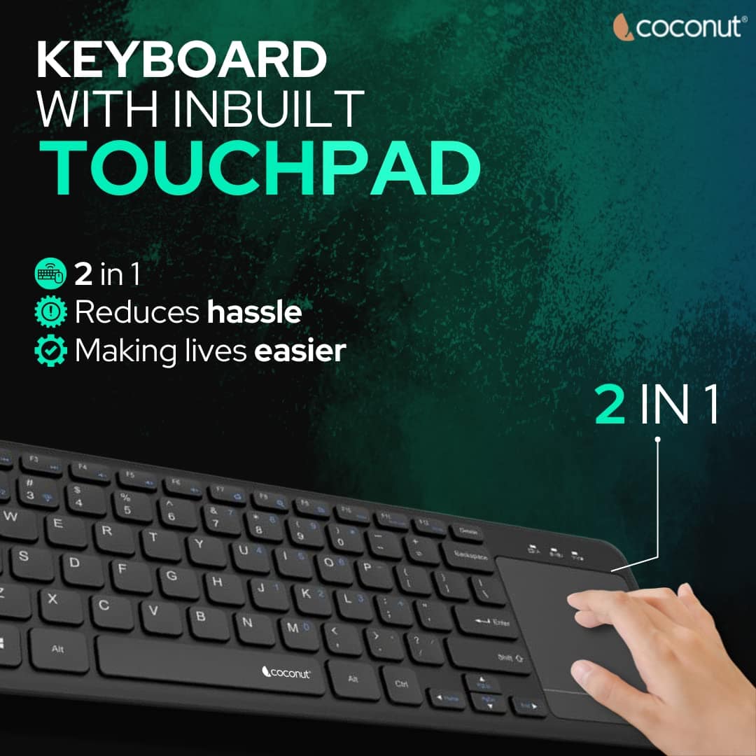 Coconut WK19 Bravo 2.0 Wireless Keyboard with Touchpad - Image 8