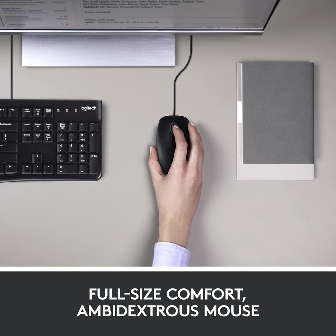 Logitech MK120 Wired USB Keyboard and Mouse Combo - Image 3