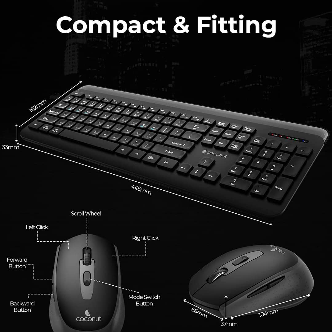 Coconut Sapphire Premium Wireless Keyboard Mouse Combo - Image 4