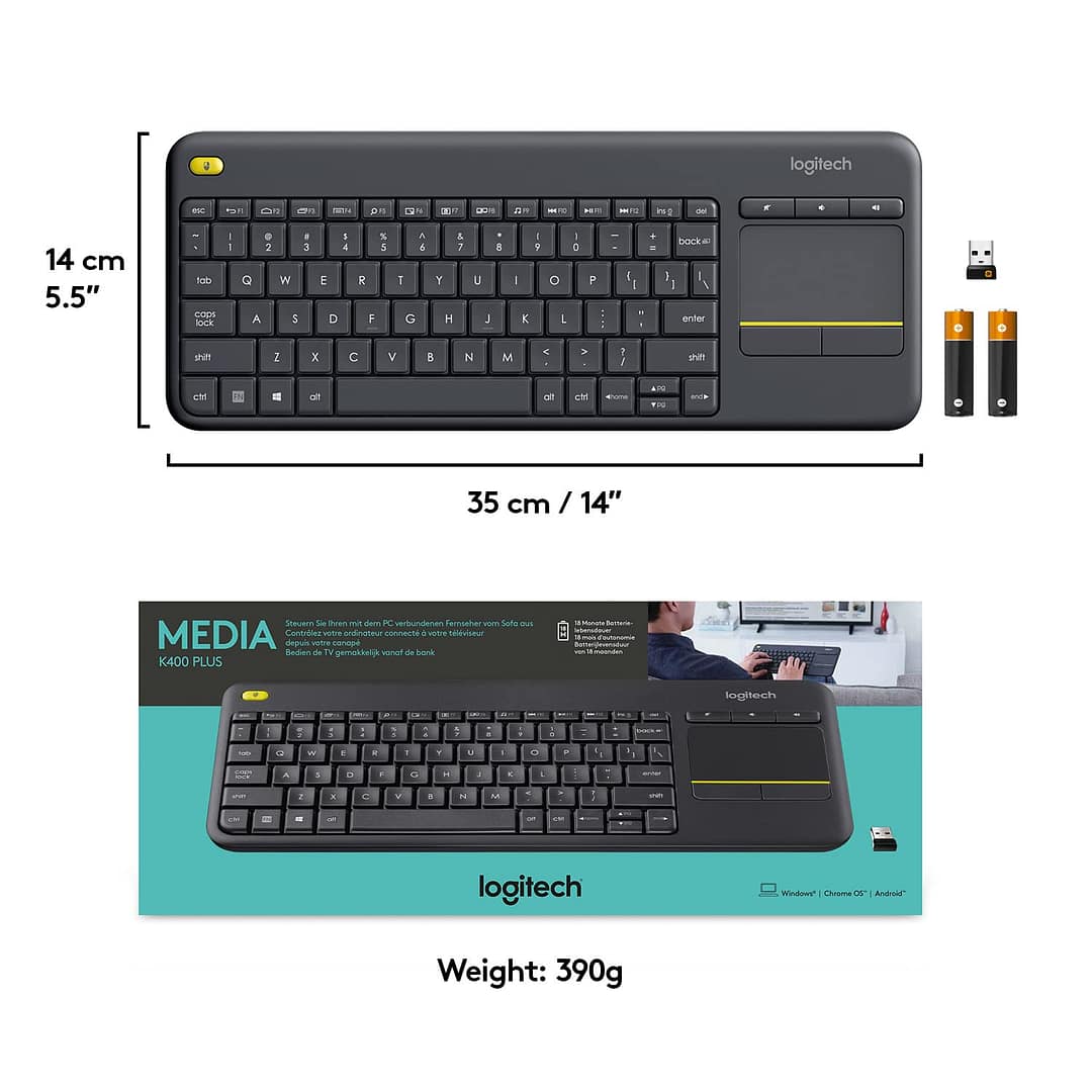 Logitech K400 Plus Wireless Touch TV Keyboard - Image 6