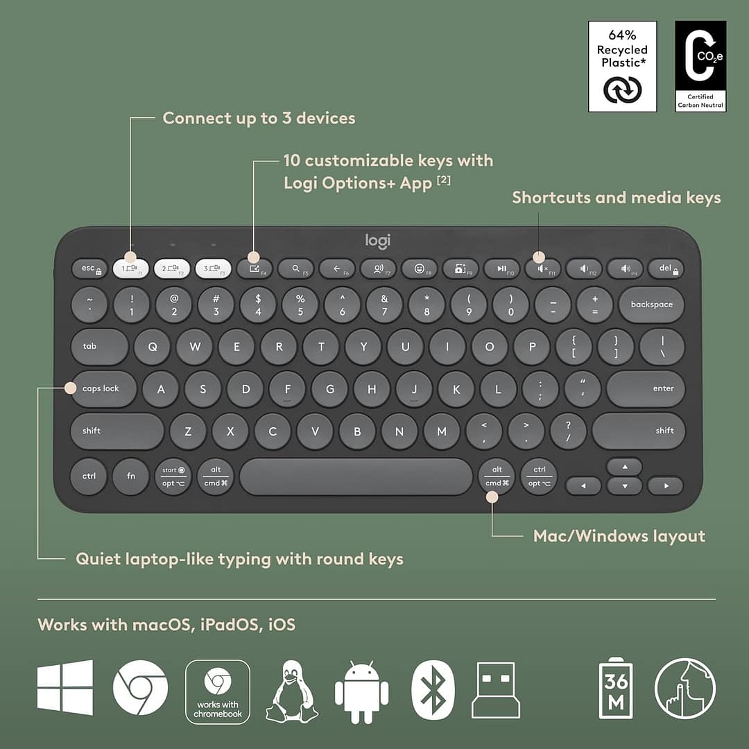 Logitech Pebble 2 Wireless Keyboard and Mouse Combo - Image 3