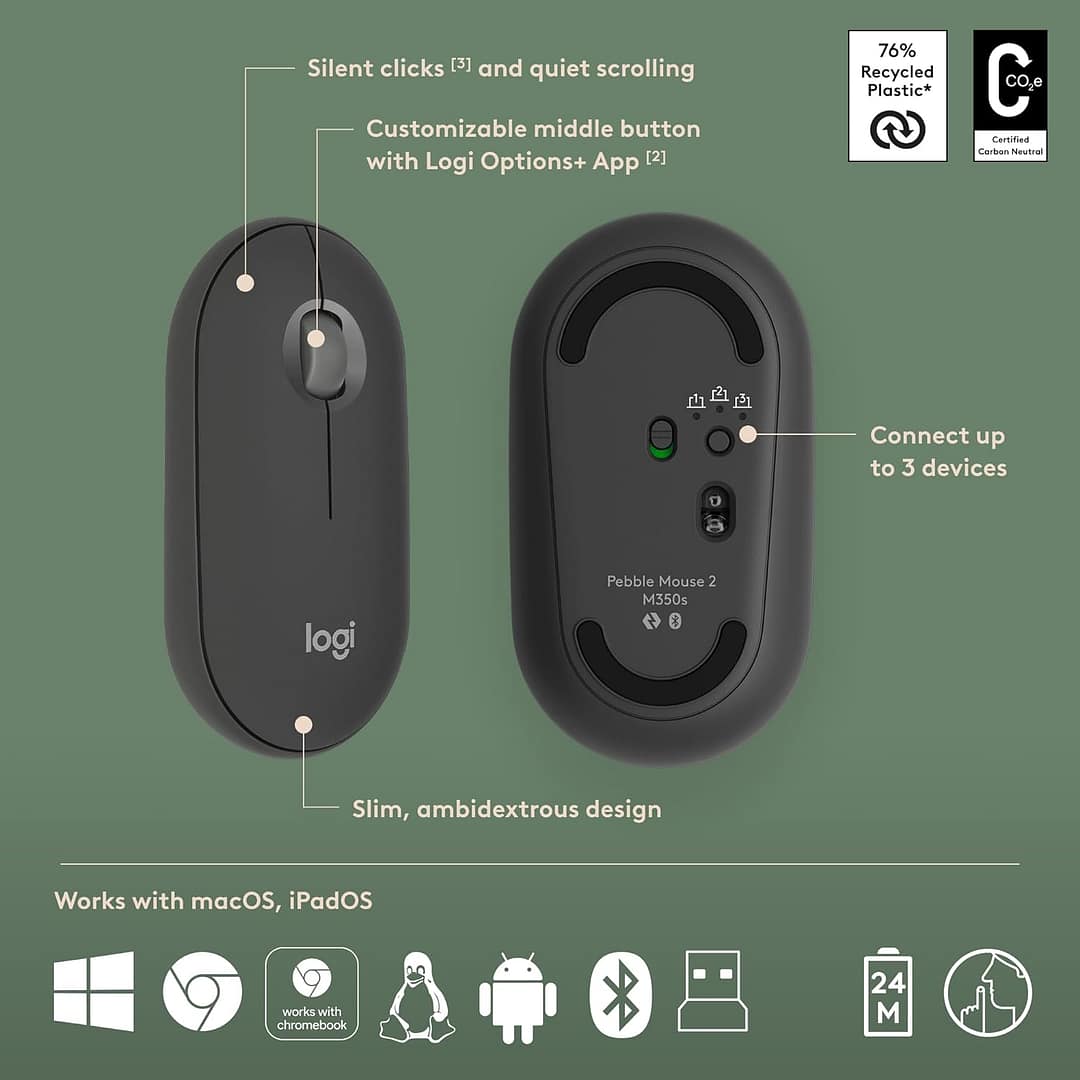 Logitech Pebble 2 Wireless Keyboard and Mouse Combo - Image 7