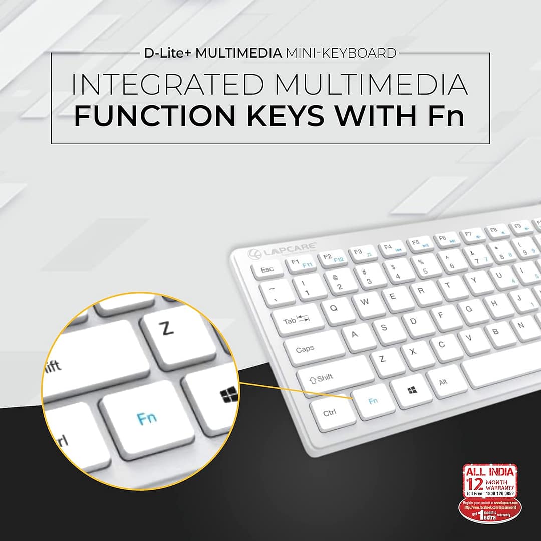 Lapcare D-Lite Plus Wired Mini Keyboard with Chocolate Keys - Image 2
