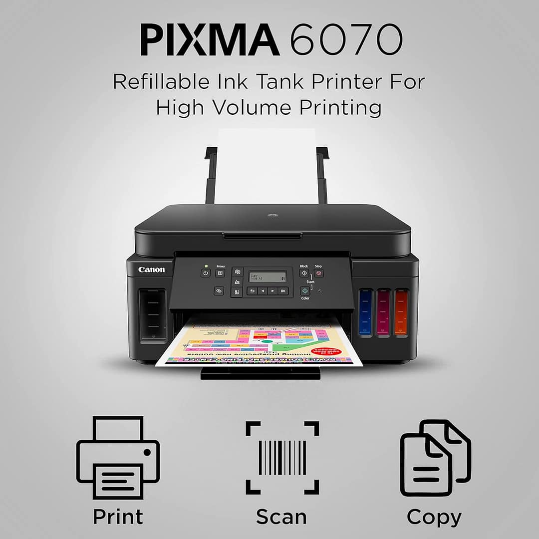 Canon PIXMA MegaTank G6070 All-in-one Wi-Fi Colour Ink Tank Printer - Image 3