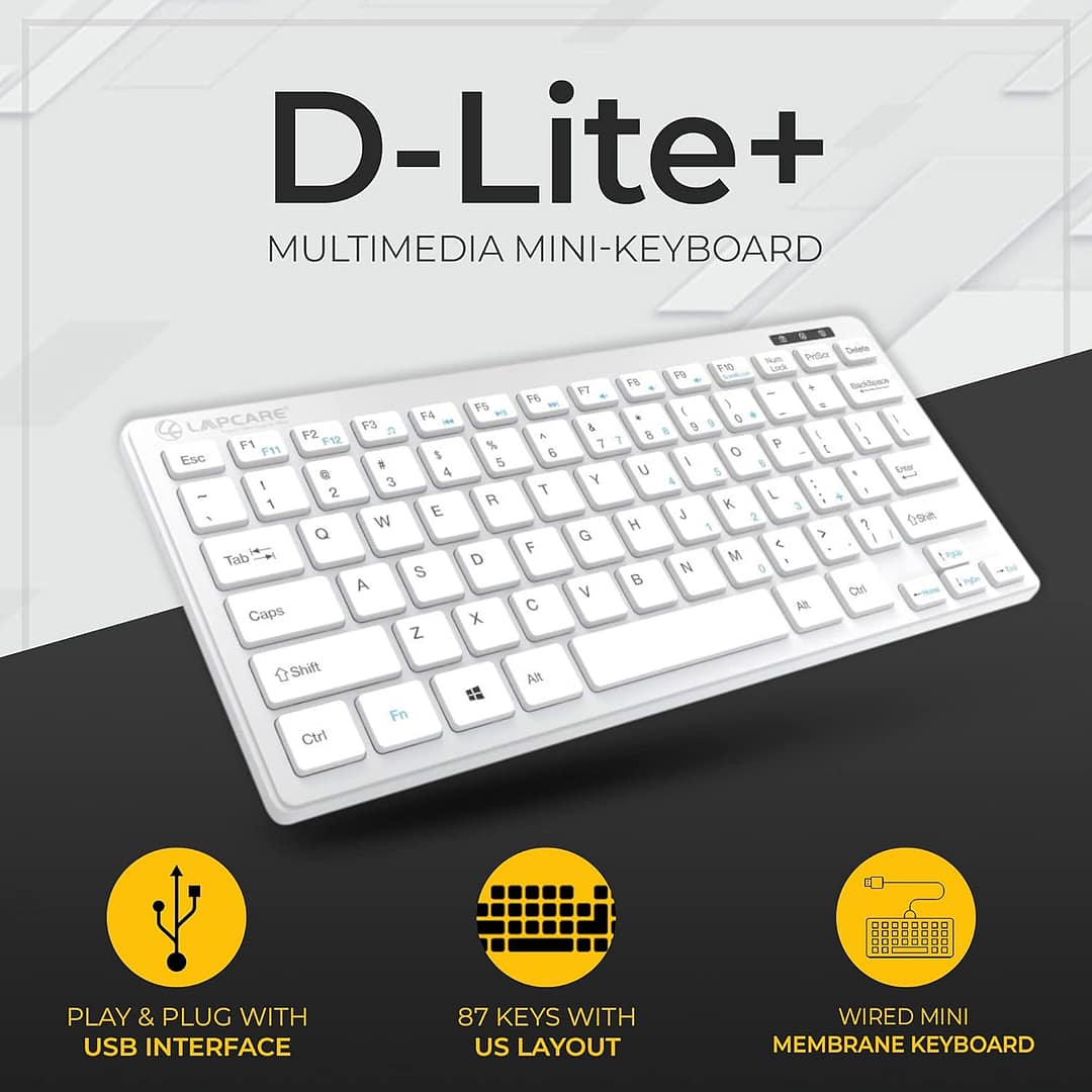 Lapcare D-Lite Plus Wired Mini Keyboard with Chocolate Keys - Image 3