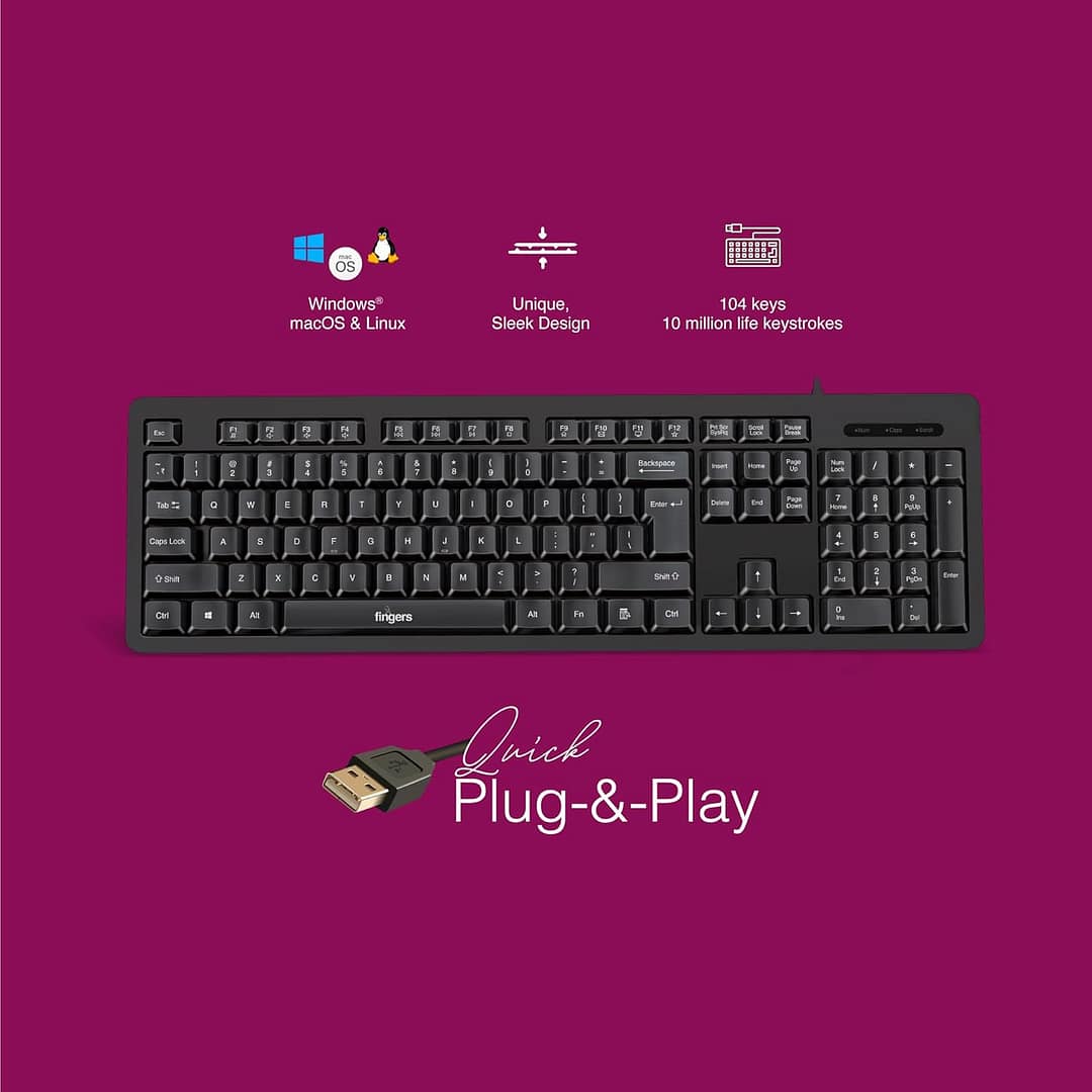 FINGERS FabClicks Multimedia USB Keyboard - Image 6