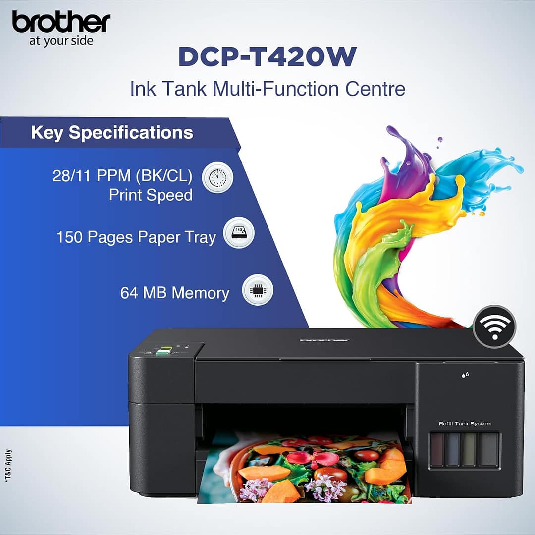 Brother DCP-T420W All-in One Ink Tank Refill System Printer - Image 3