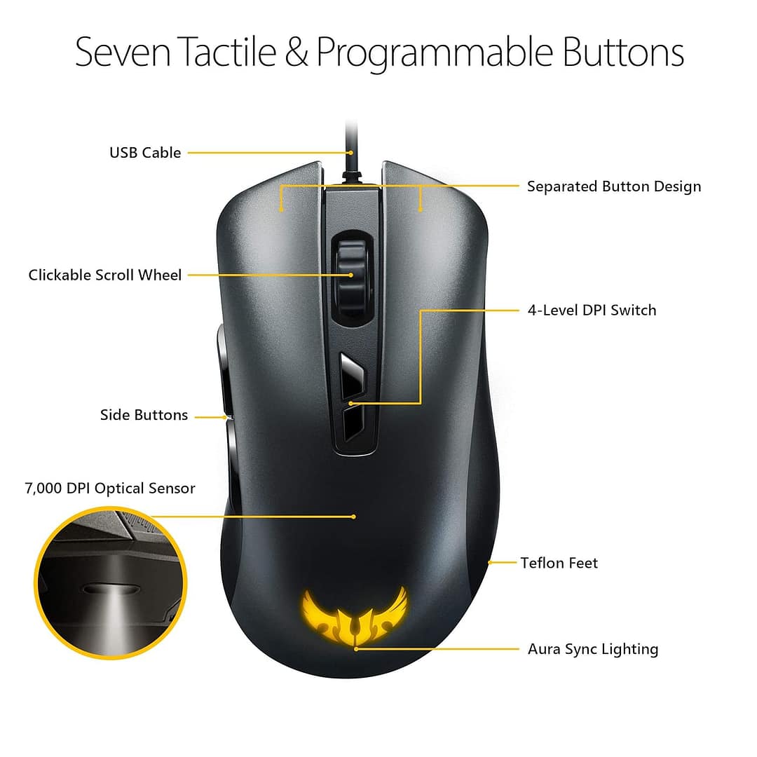 ASUS TUF Gaming M3 Optical USB RGB Gaming Mouse - Image 5