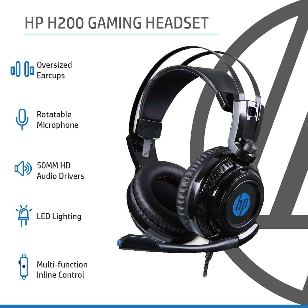 HP H200 Wired Gaming Over Ear Headphone with Mic - Image 3