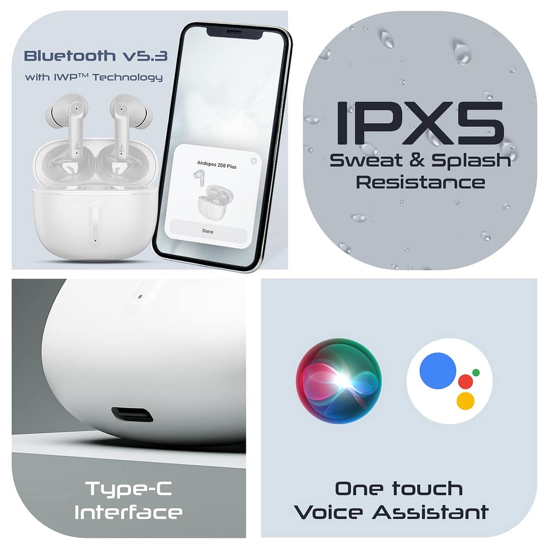 boAt Airdopes 200 Plus Truly Wireless Earbuds with Mic - Image 4