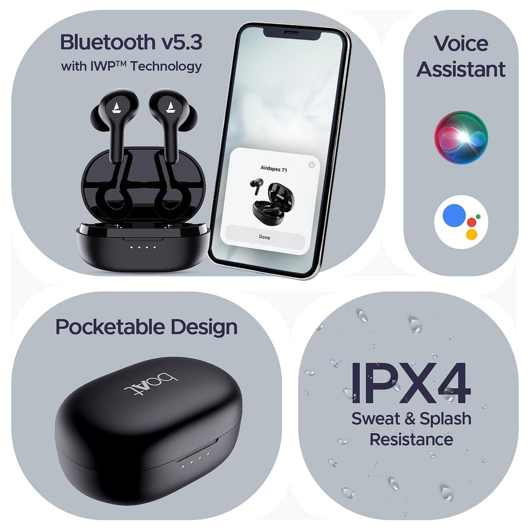 boAt Airdopes 71 TWS Wireless Earbuds with Mic - Image 3