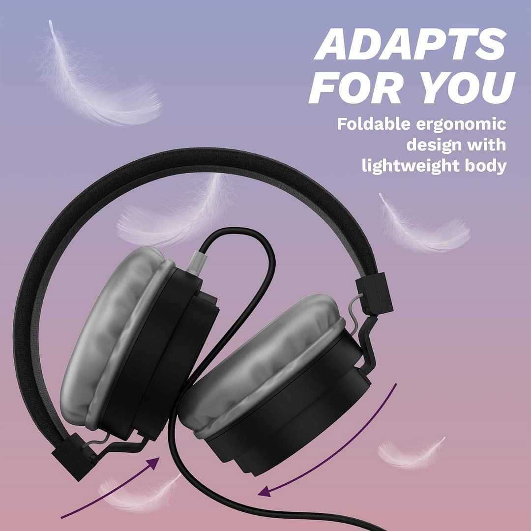 Corseca DMHW3213 HD Stereo Sound Wired On Ear Headphone with Mic - Image 3