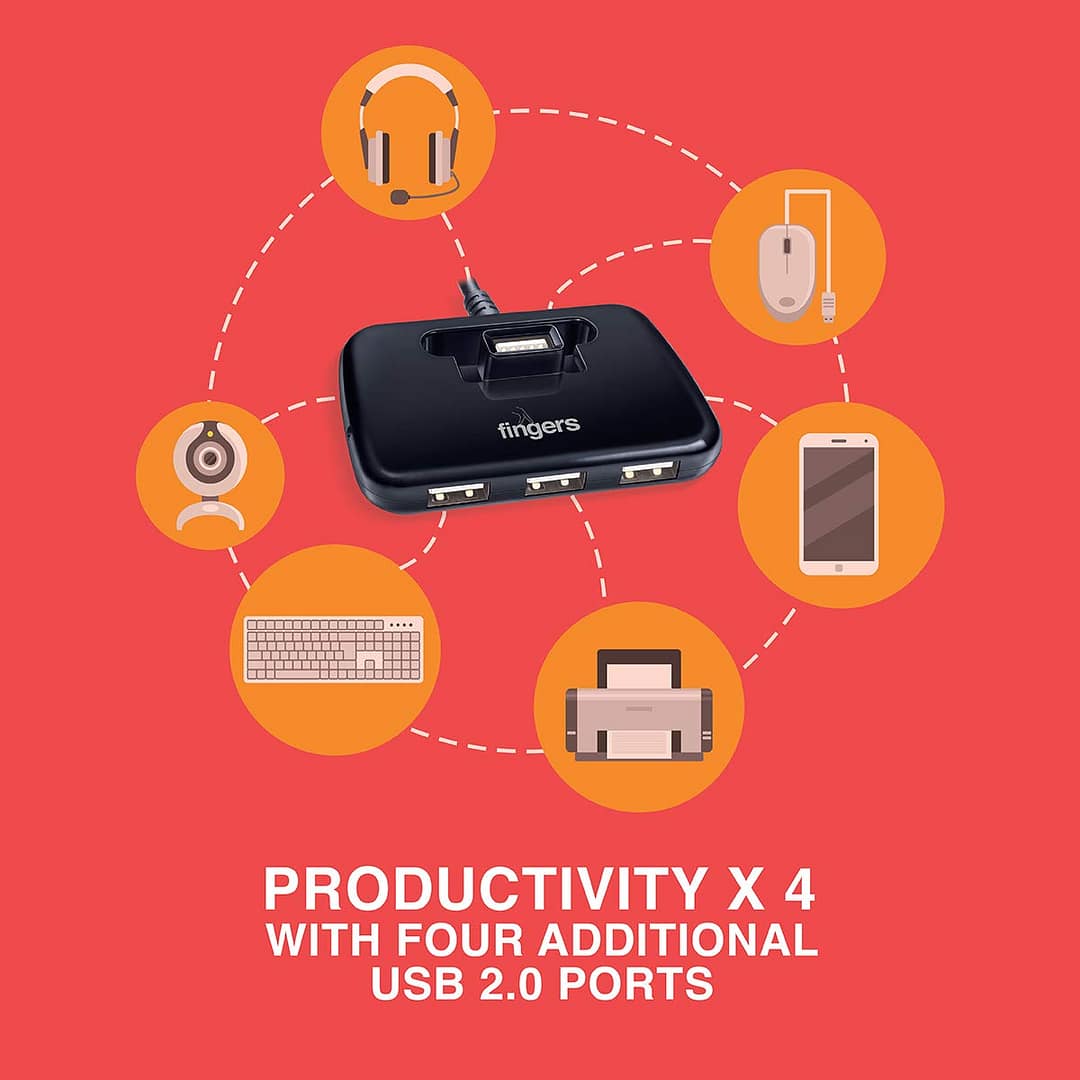 FINGERS Quadrant U2.0 4-port USB Hub - Image 2