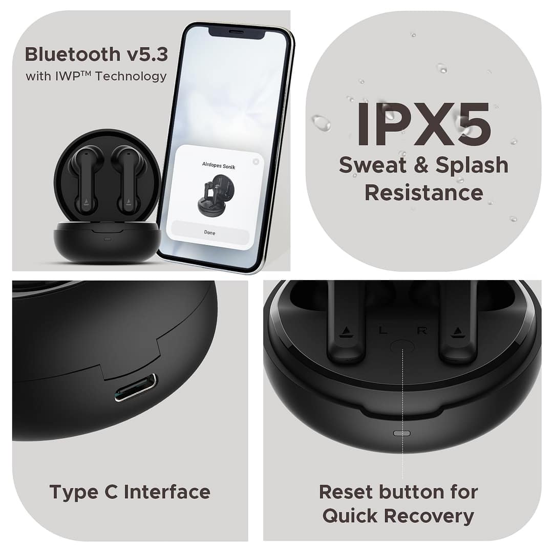 boAt Airdopes Sonik Wireless Earbuds with Mic - Image 2