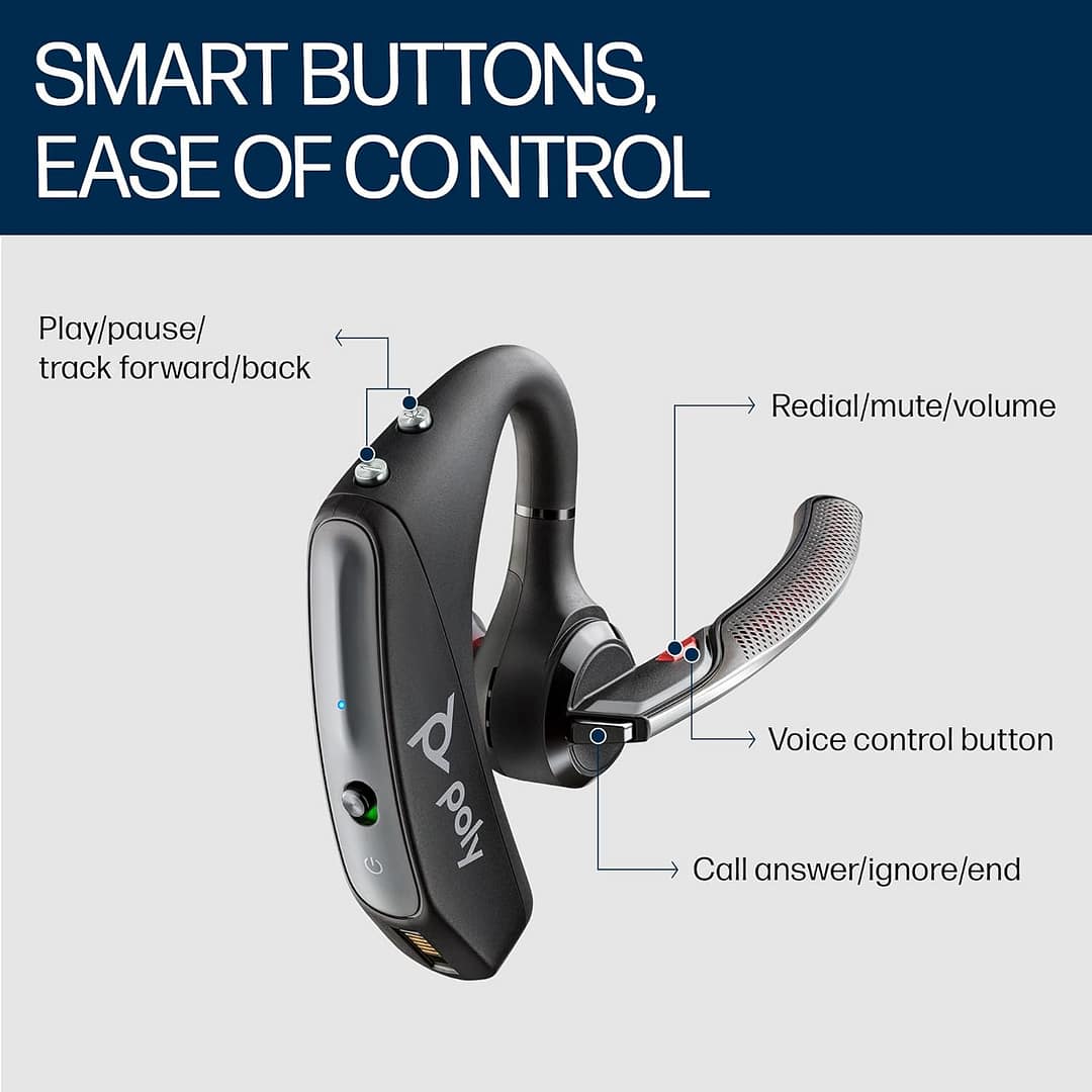 Poly Voyager 5200 Wireless Single-Ear Headset - Image 4