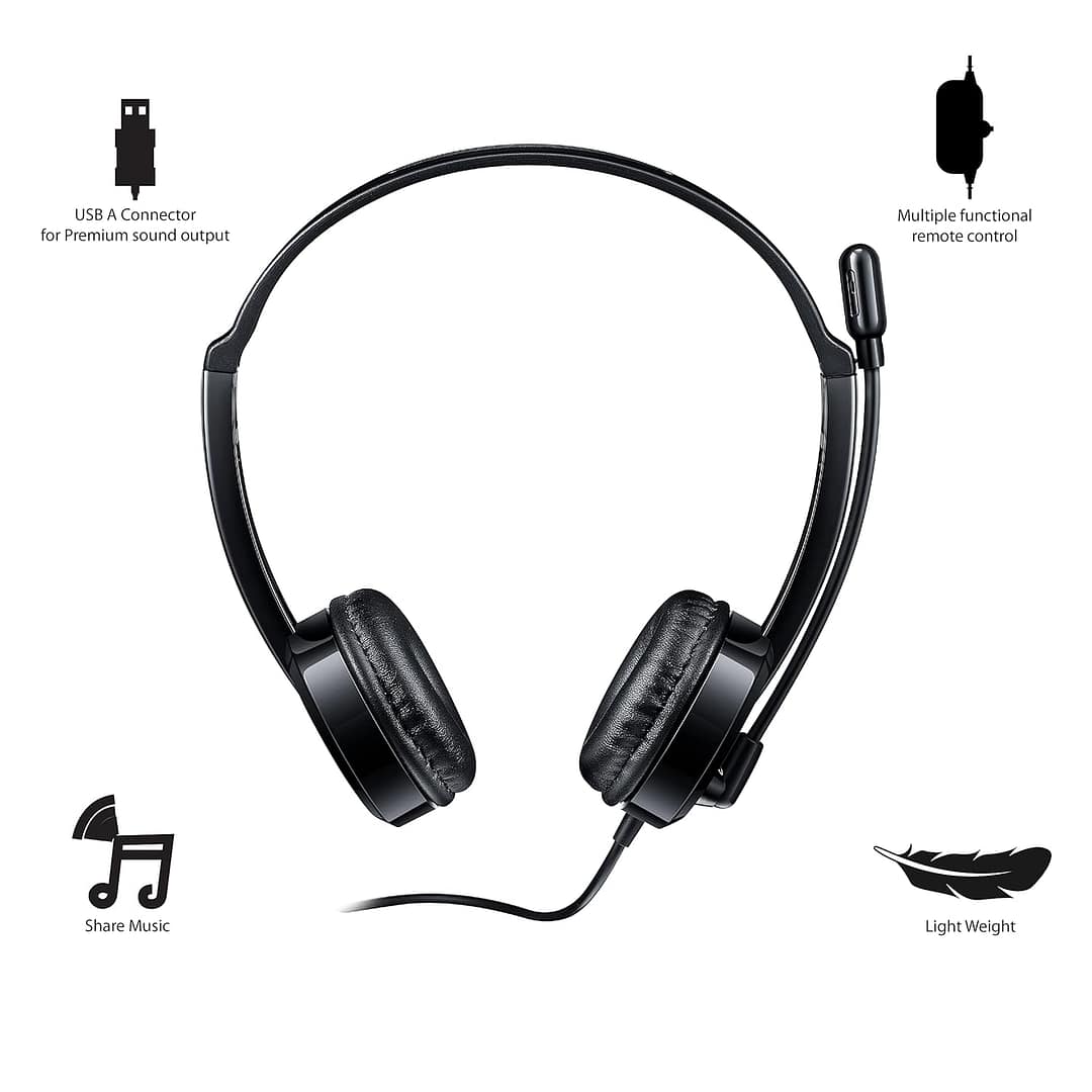 RAPOO H120 Stereo Wired Headphone with Mic - Image 2