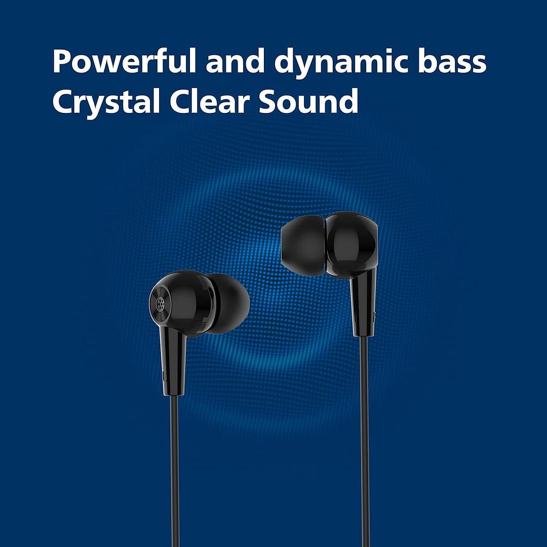 Philips Audio TAE1107BK/94 Wired Earphone with Mic - Image 4