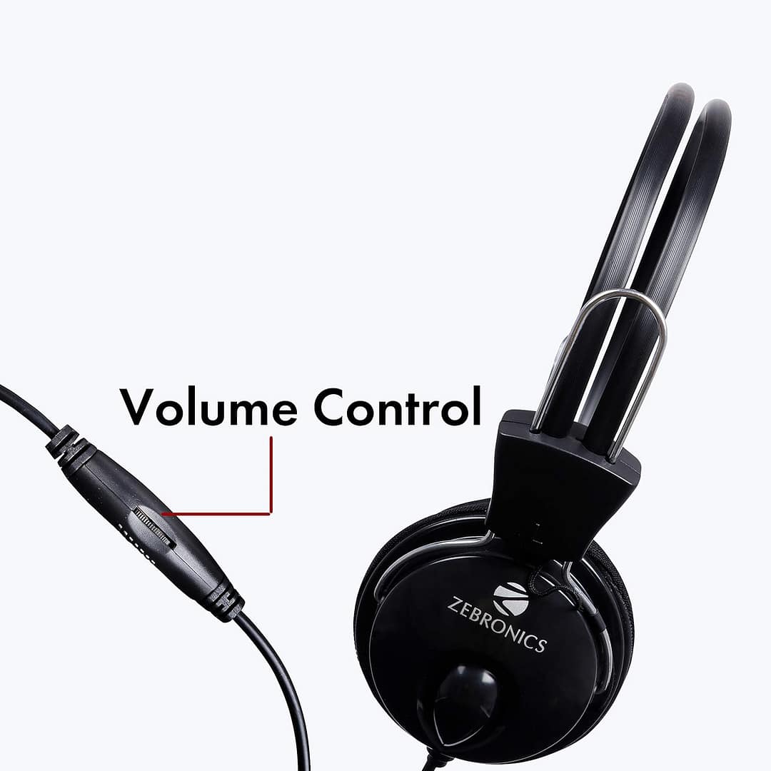 ZEBRONICS Zeb Pleasant Wired Headphone with Mic - Image 3