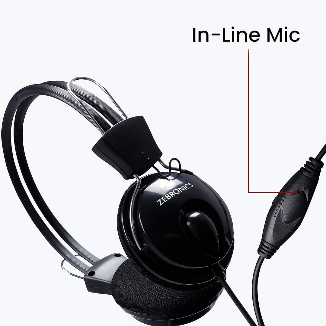 ZEBRONICS Zeb Pleasant Wired Headphone with Mic - Image 2