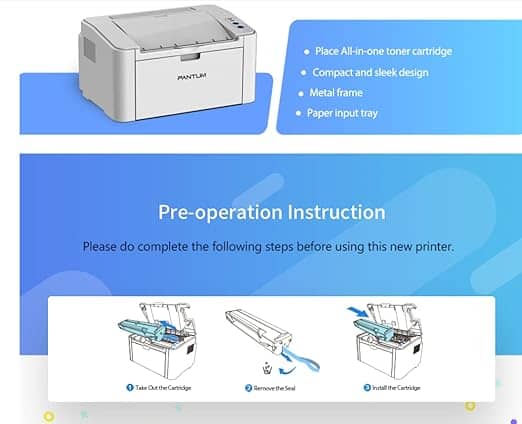 PANTUM P2210 Monochrome Wireless Laser Printer - Image 3