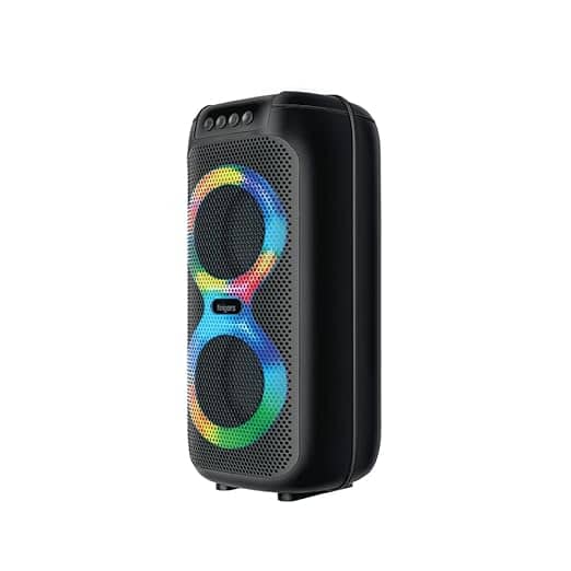 FINGERS Swag5 Bluetooth Portable Speaker (with RGB Lights, 10 W Deep Bass, FM, USB, MicroSD, AUX, Mic in (6.35 mm), Multi-Point Technology, Provisional Slot for Wired/Wireless Mic)