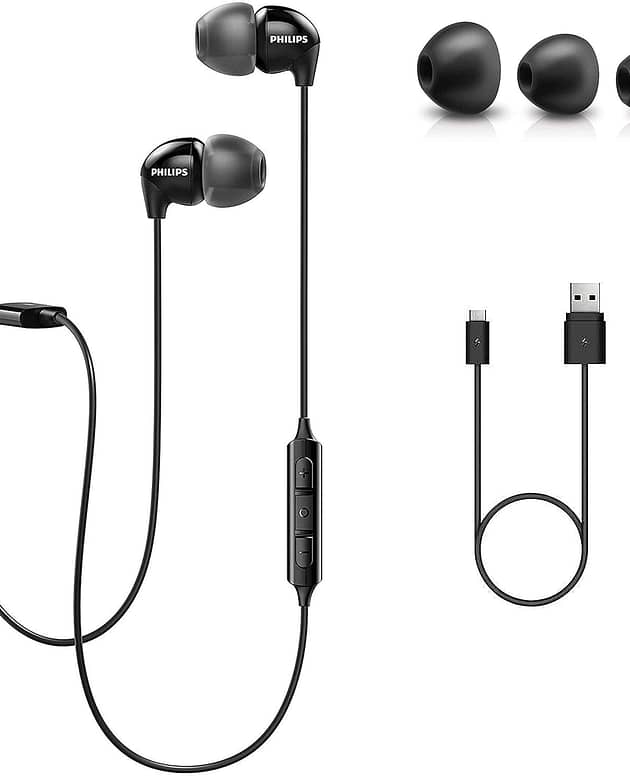 Philips Audio SHB3595BK/00 Wireless Earphones with Mic