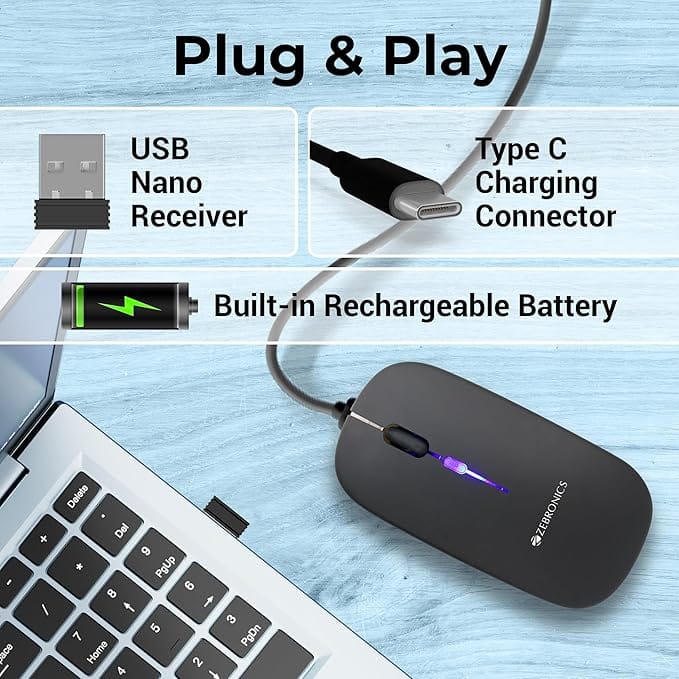 ZEBRONICS Zeb-Blanc Wireless Mouse - Image 3
