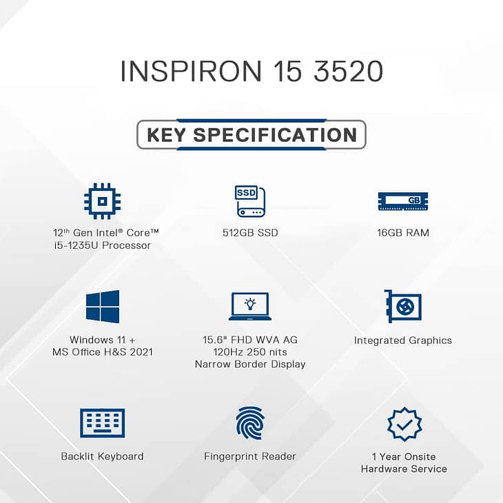 Dell Inspiron 3520 Metal Laptop-D560879WIN9 - Image 3