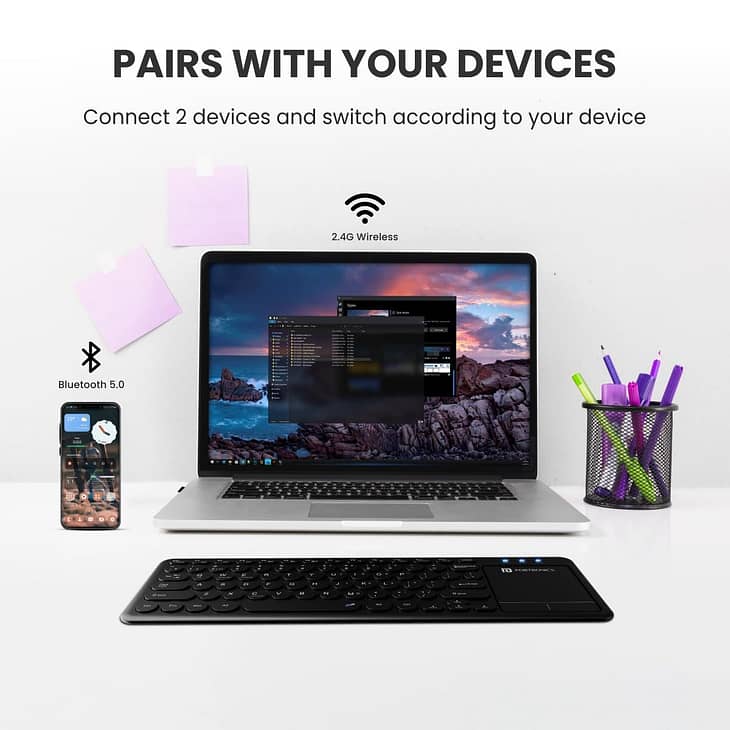 Portronics Bubble Pro Wireless Keyboard with Touchpad - Image 6