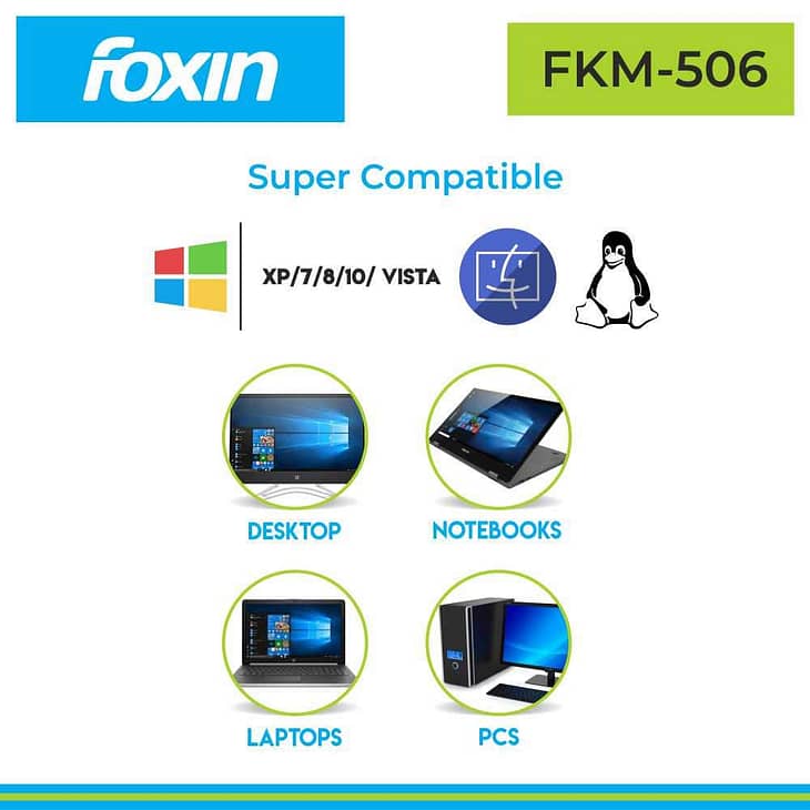 Foxin FKM 506 PRO Wired Multimedia Keyboard and Mouse Combo - Image 5