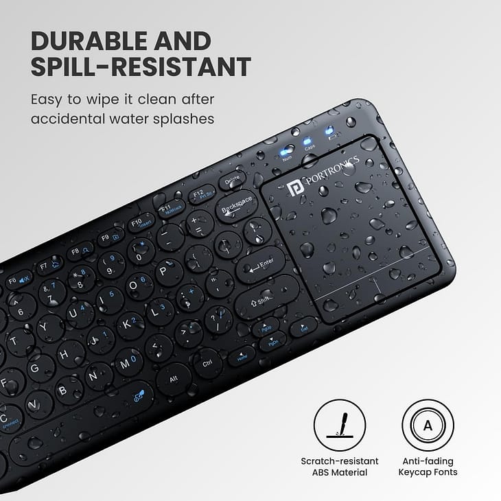 Portronics Bubble Pro Wireless Keyboard with Touchpad - Image 4