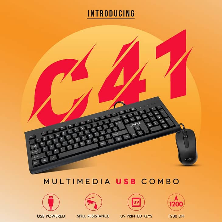 Circle Multimedia C41 USB Keyboard & Mouse Combo - Image 4
