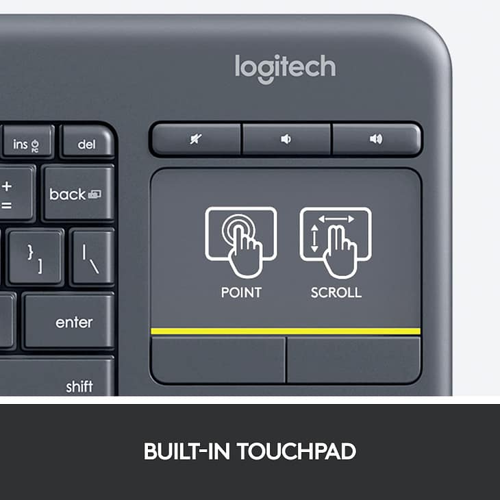 Logitech K400 Plus Wireless Touch TV Keyboard - Image 4