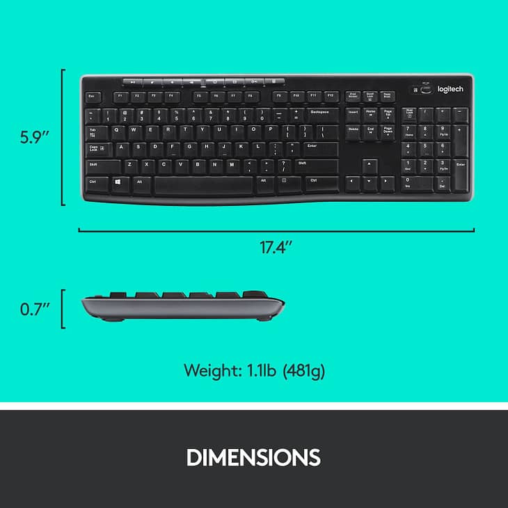 Logitech MK275 USB Wireless Keyboard and Mouse Combo - Image 3