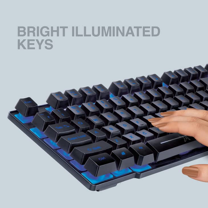 FINGERS Blazing BlueLit Wired Backlit Keyboard - Image 2