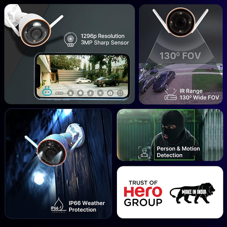 QUBO Smart Outdoor 3MP 1296p WiFi Bullet Wifi Camera - Image 3