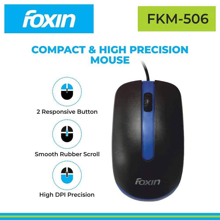Foxin FKM 506 PRO Wired Multimedia Keyboard and Mouse Combo - Image 4