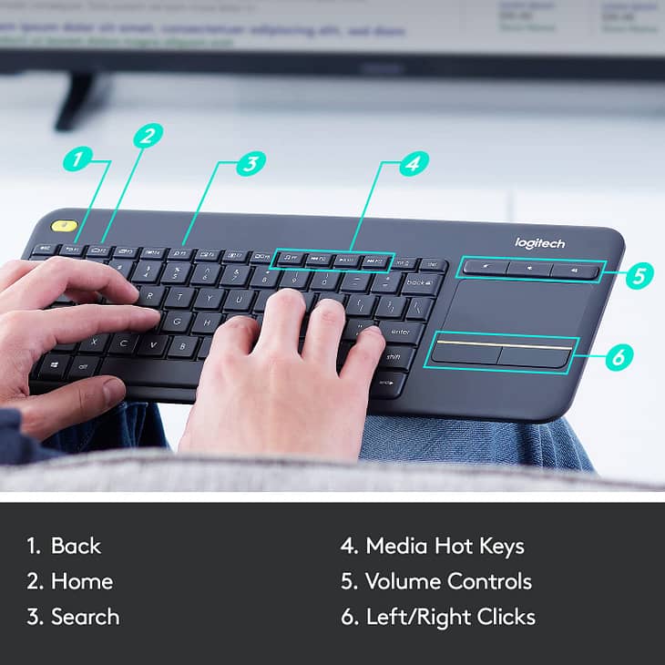 Logitech K400 Plus Wireless Touch TV Keyboard - Image 5