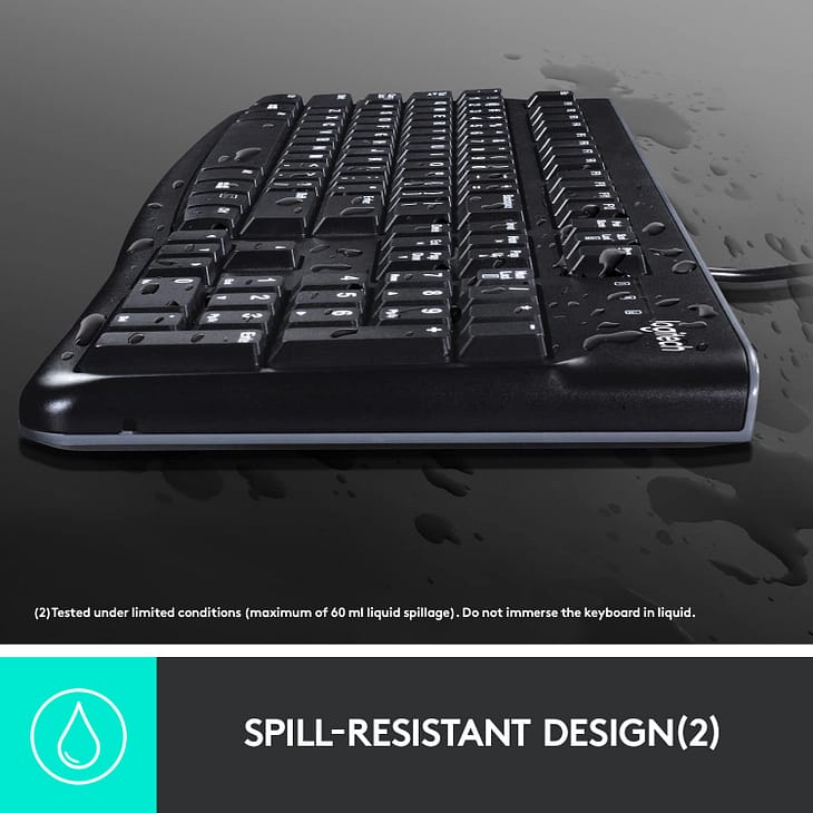 Logitech MK120 Wired USB Keyboard and Mouse Combo - Image 2