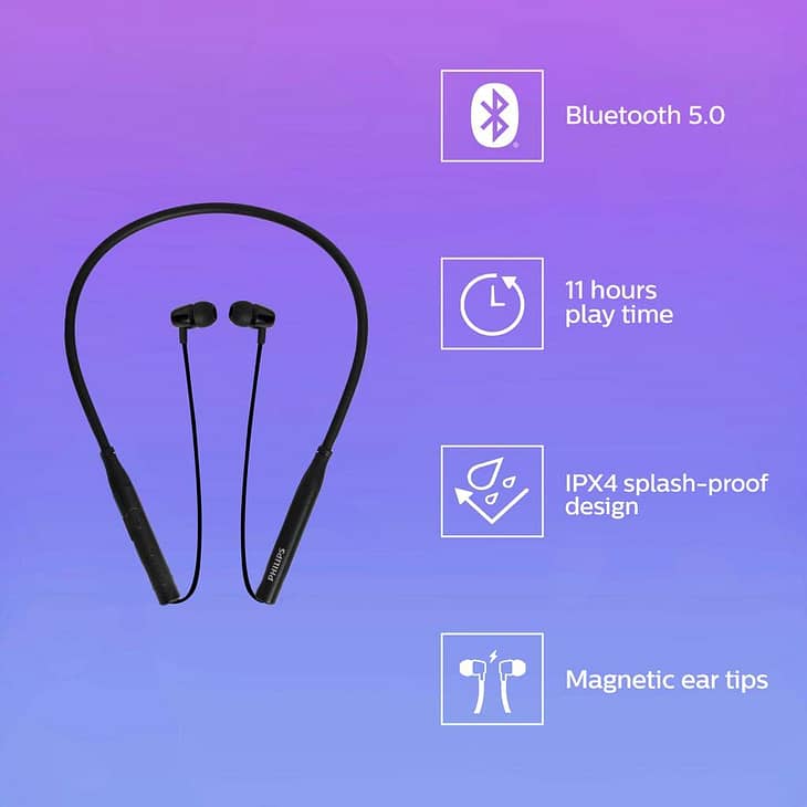 Philips Audio TAN2215BK/94 Wireless Earphones with Mic - Image 2