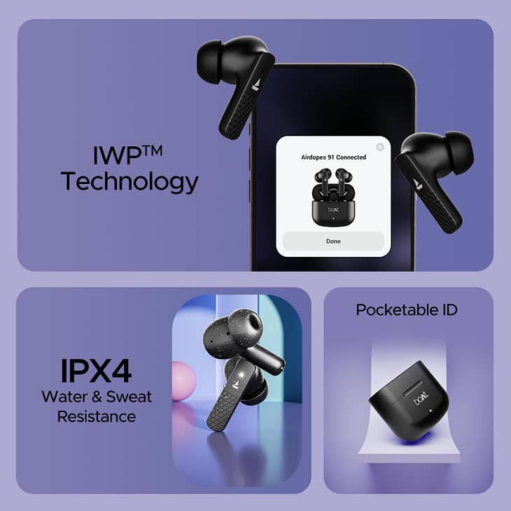 boAt Airdopes 91 Wireless Earbuds with Mic - Image 4
