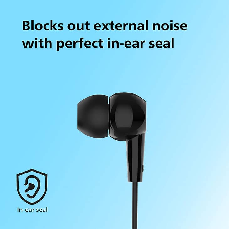 Philips Audio TAE1107BK/94 Wired Earphone with Mic - Image 3