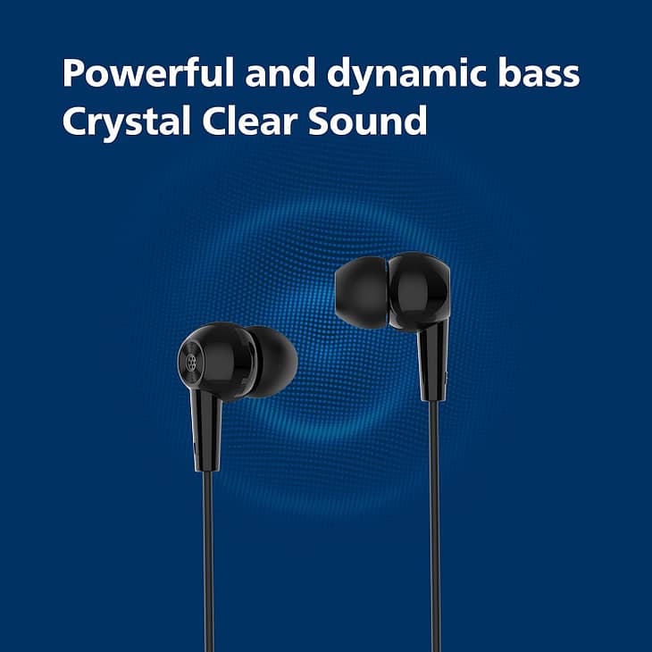 Philips Audio TAE1107BK/94 Wired Earphone with Mic - Image 4
