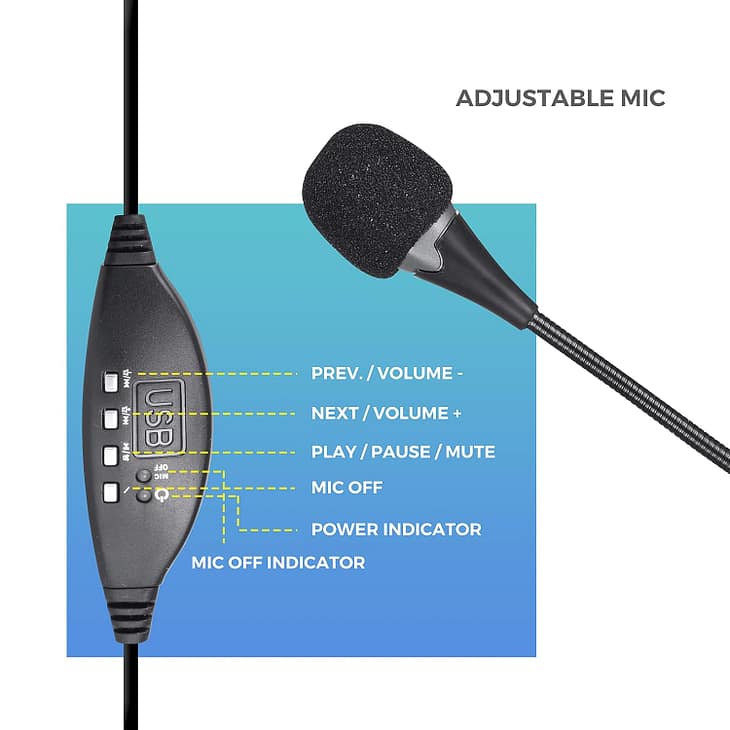 Zebronics ZEB-SUPREME USB Wired Headphone with Mic - Image 4