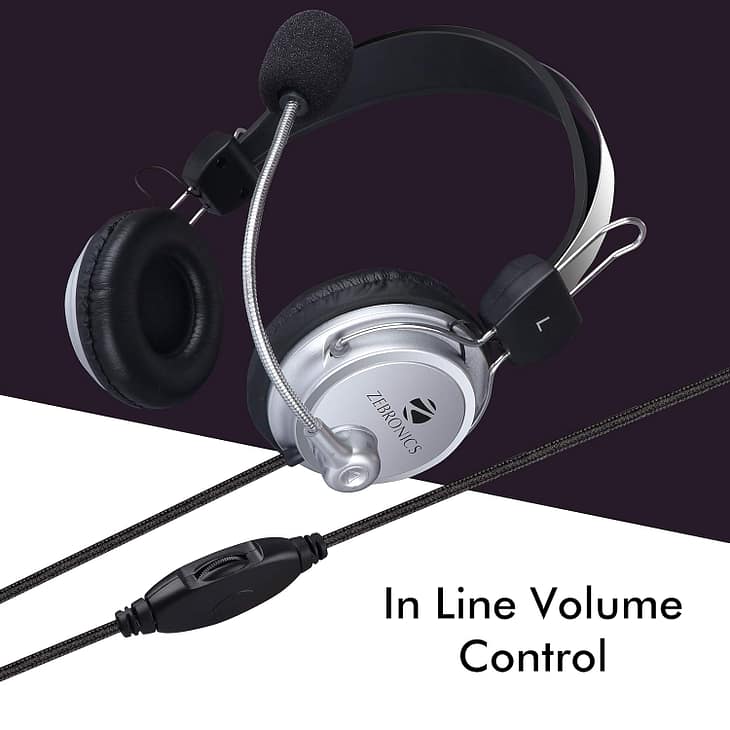 Zebronics ZEB-1001HMV Wired Headphone with Mic - Image 4