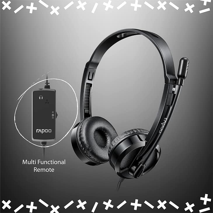 RAPOO H120 Stereo Wired Headphone with Mic - Image 3